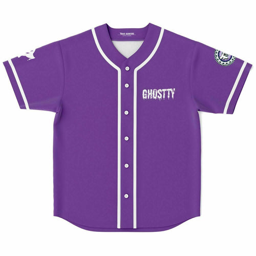 Ghostty Purple Drippy Cartoon Rave Baseball Jersey