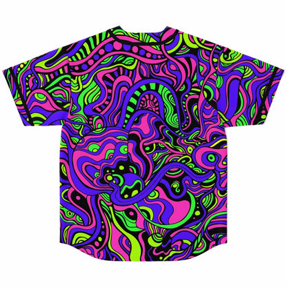 Neon Pink Dense Liquid Rave Baseball Jersey