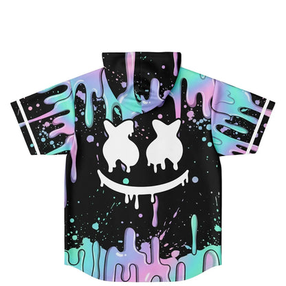 Marshmello Black Melting Rave Hooded Baseball Jersey