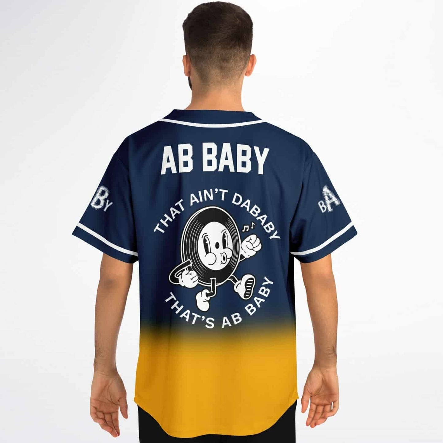 Navy Blue Cartoon Walking Rave Baseball Jersey