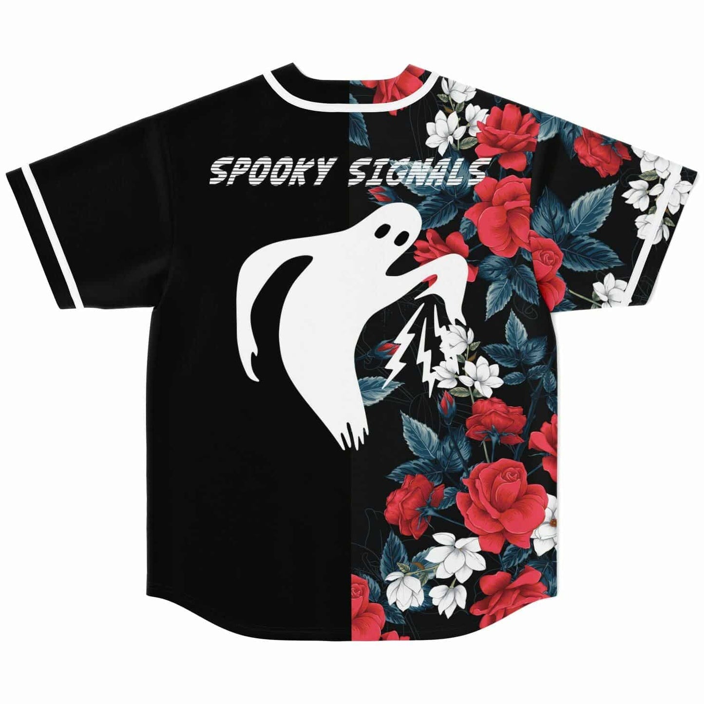 Spooky Signals Black Split Rave Baseball Jersey