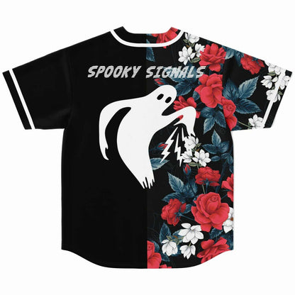 Spooky Signals Black Split Rave Baseball Jersey