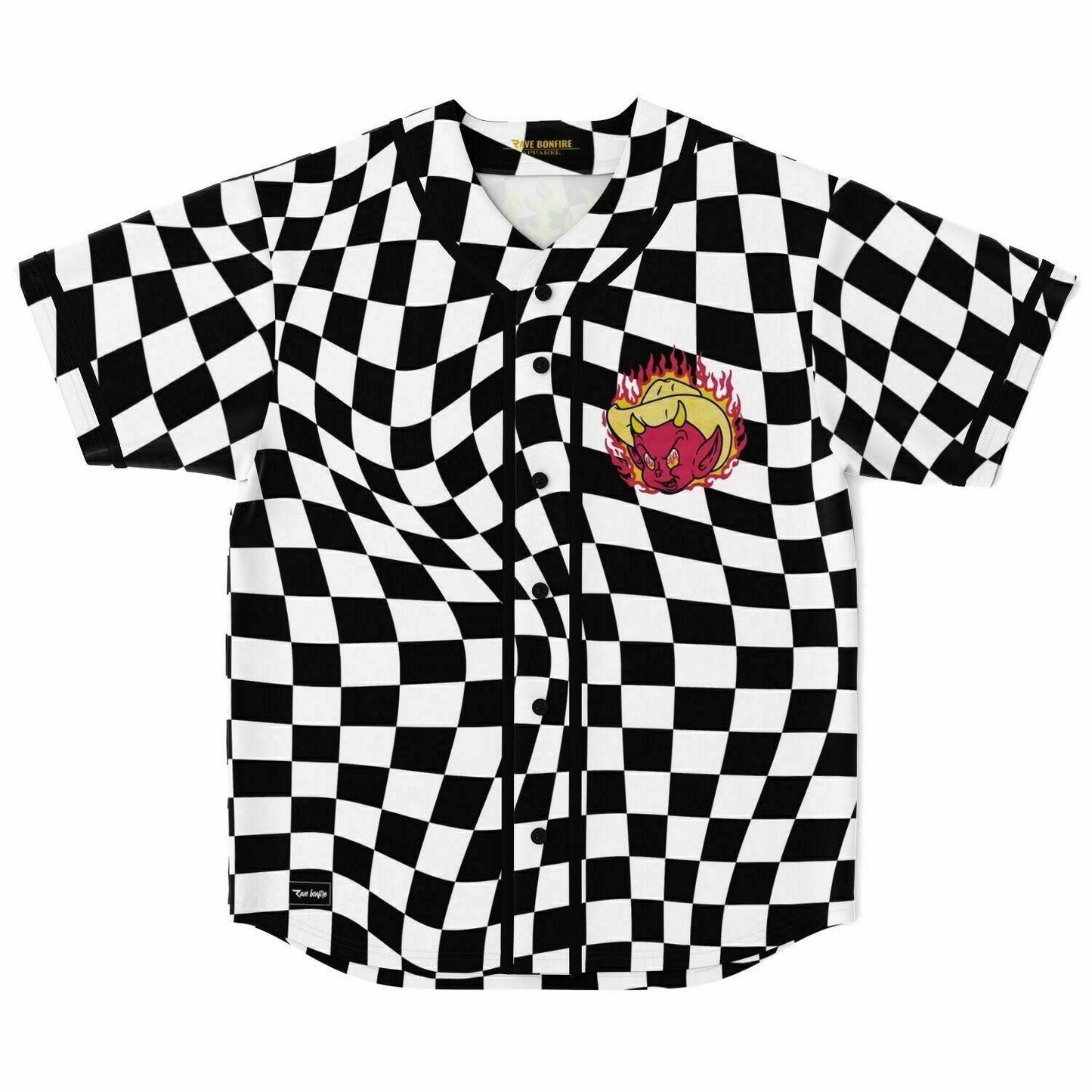 Lil Texas Black White Warped Racing Rave Baseball Jersey