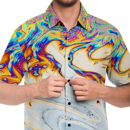 Acid trip short sleeve button down shirt