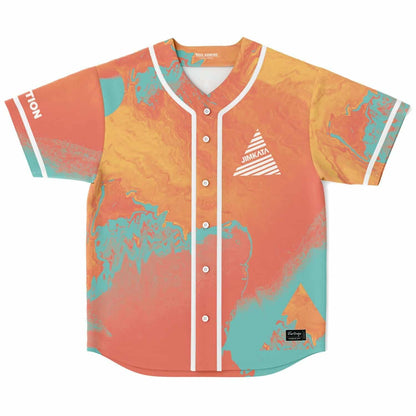 Jimkata Coral Orange Marbled Rave Baseball Jersey
