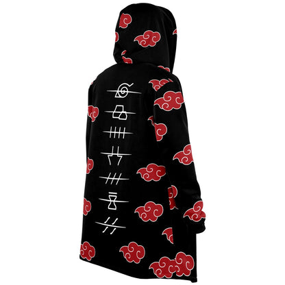 Black Repeating Red Rave Cloak