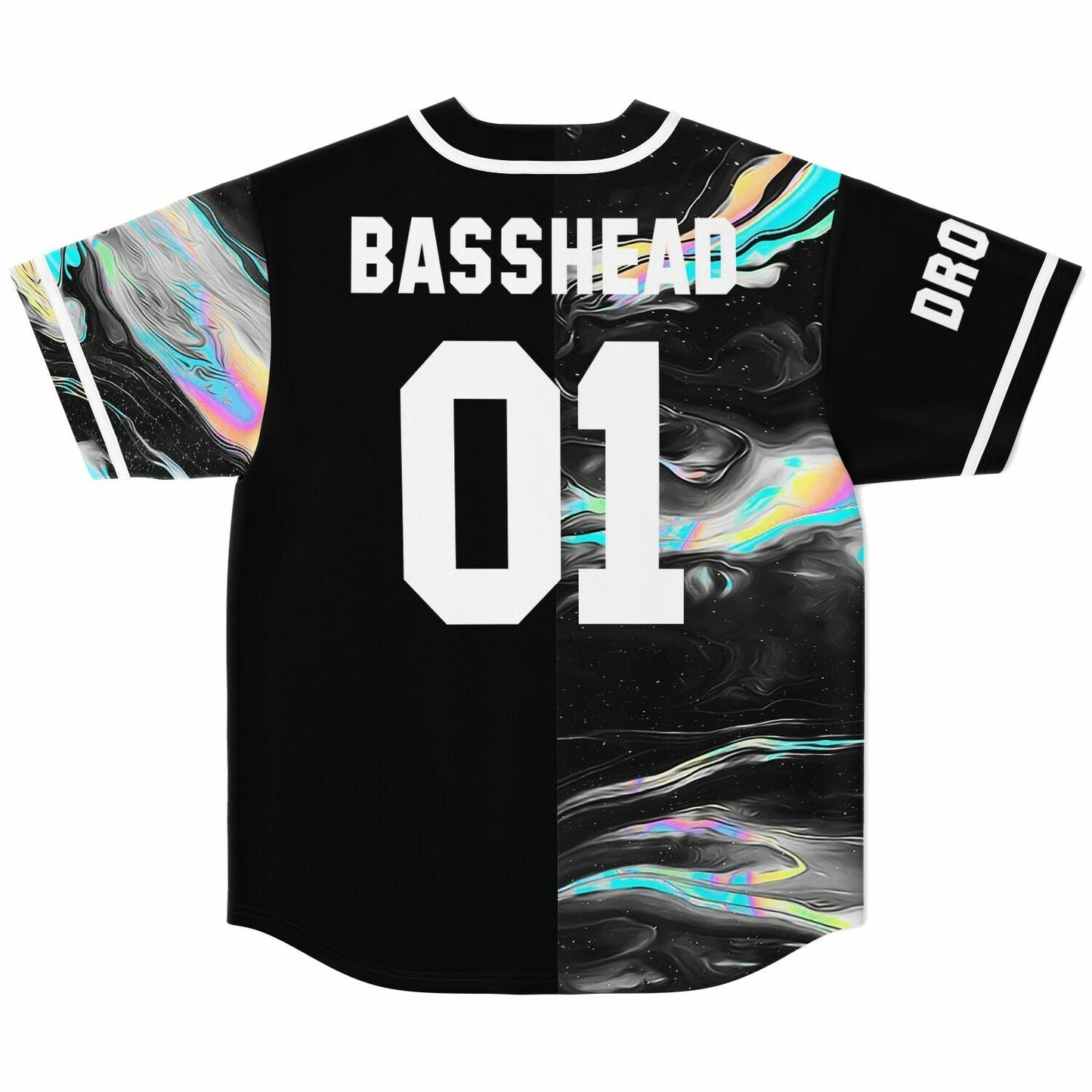Black Holographic Liquid Rave Baseball Jersey