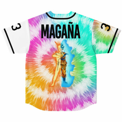 Rainbow Spiral Half White Rave Baseball Jersey