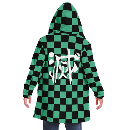 Teal Green Black Checkered Rave Cloak