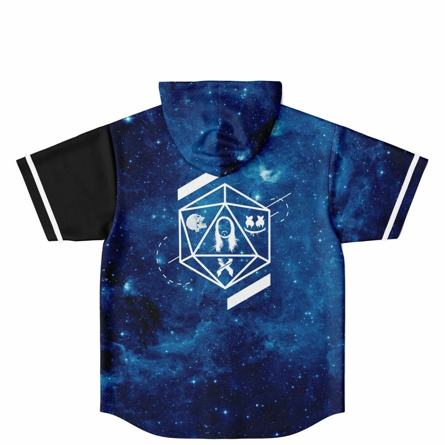 Skrillex Deep Blue Starry Galaxy Rave Hooded Baseball Jersey