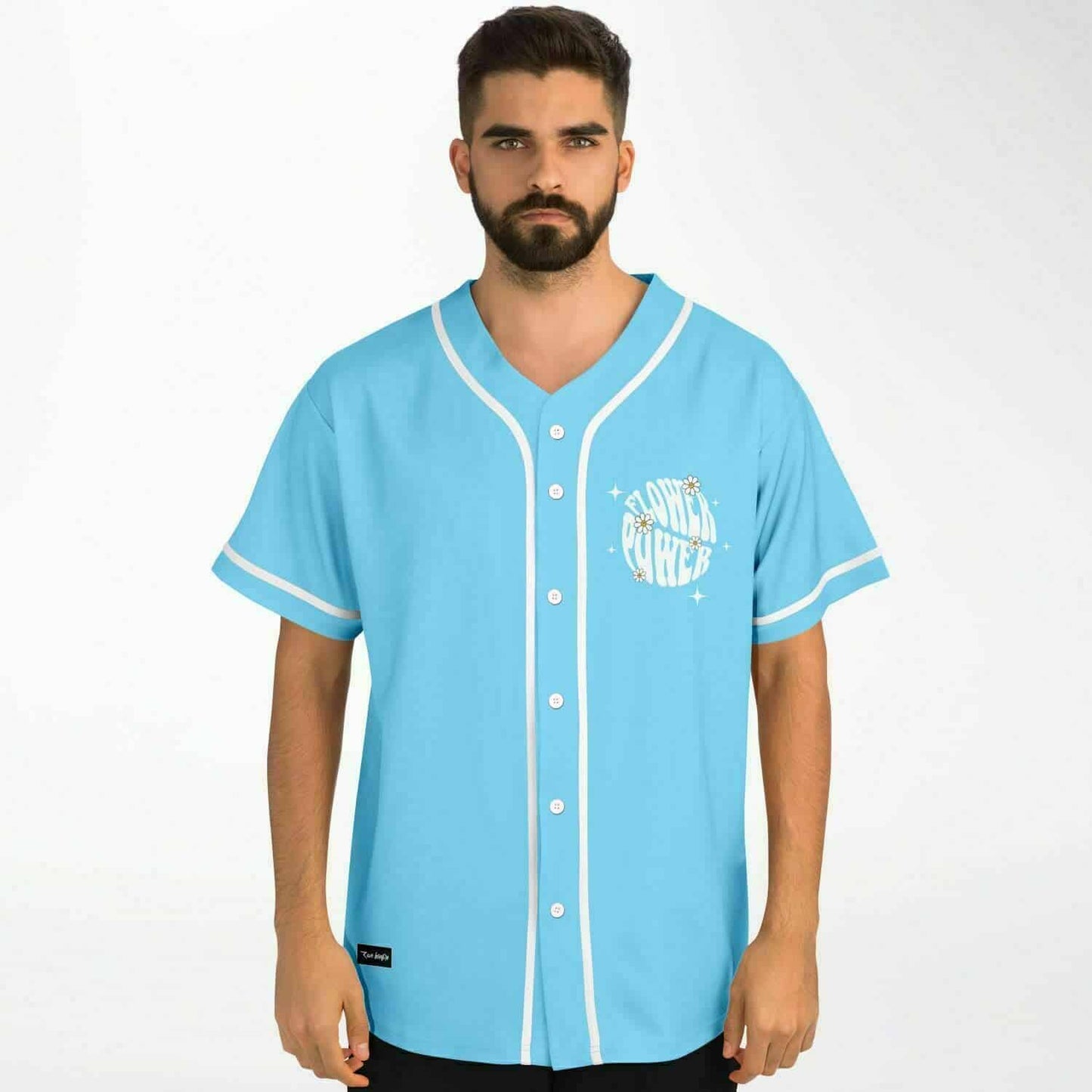 Light Sky Retro Groovy Rave Baseball Jersey