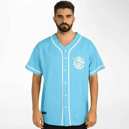 Light Sky Retro Groovy Rave Baseball Jersey