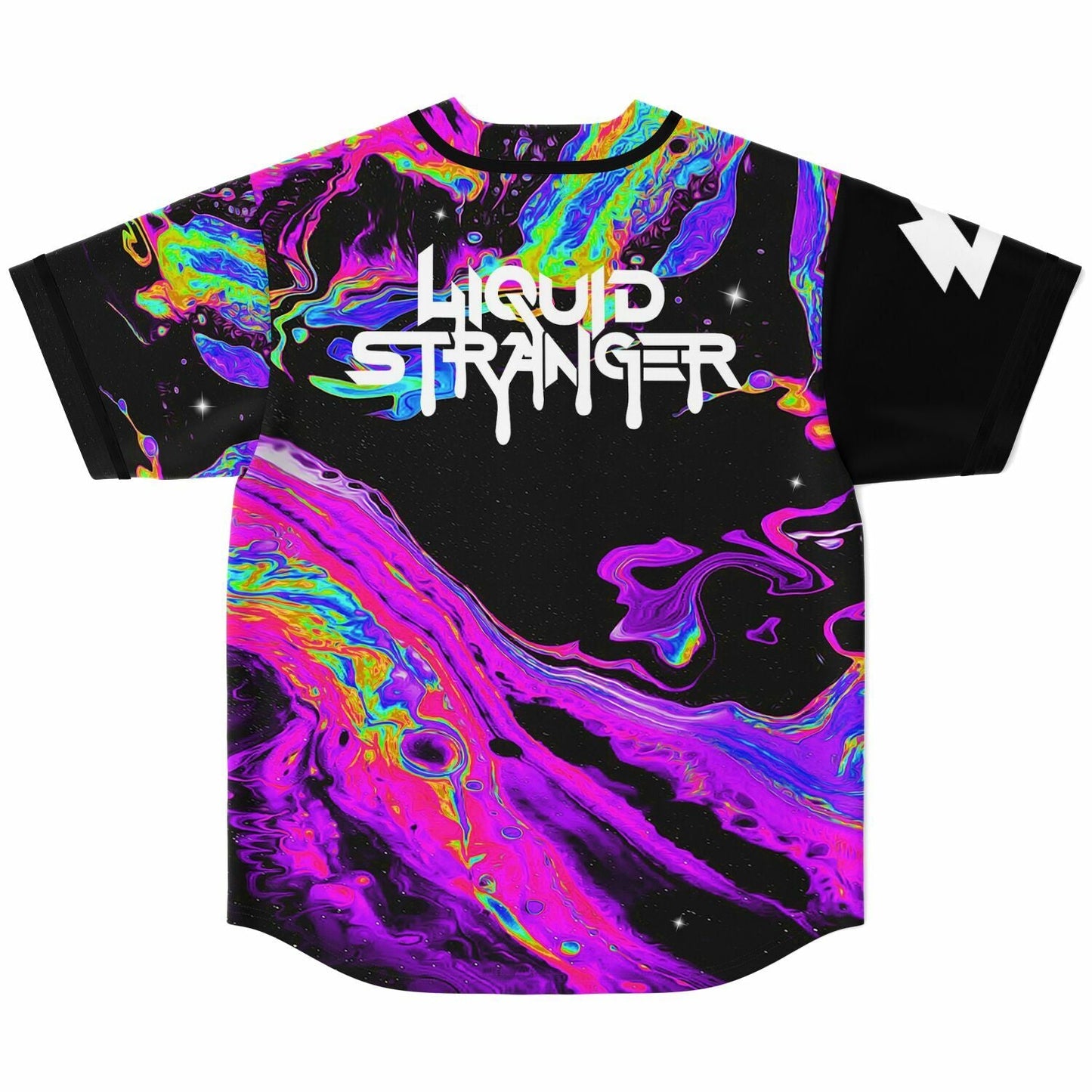 Liquid Stranger Black Psychedelic Marble Rave Baseball Jersey