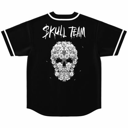Black Floral Sugar Rave Baseball Jersey