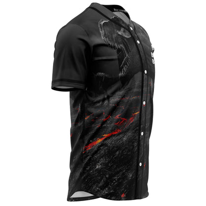 Black Roaring T Rave Baseball Jersey