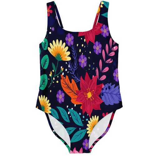 Navy Colorful Botanical Rave Swimsuit