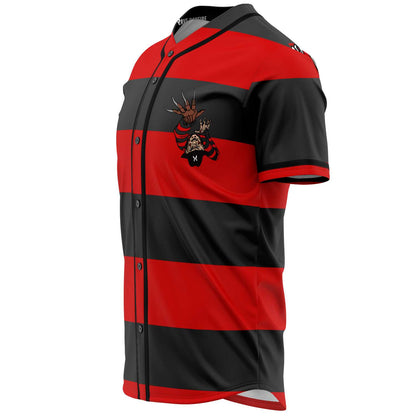 Red Black Freddy Krueger Rave Baseball Jersey