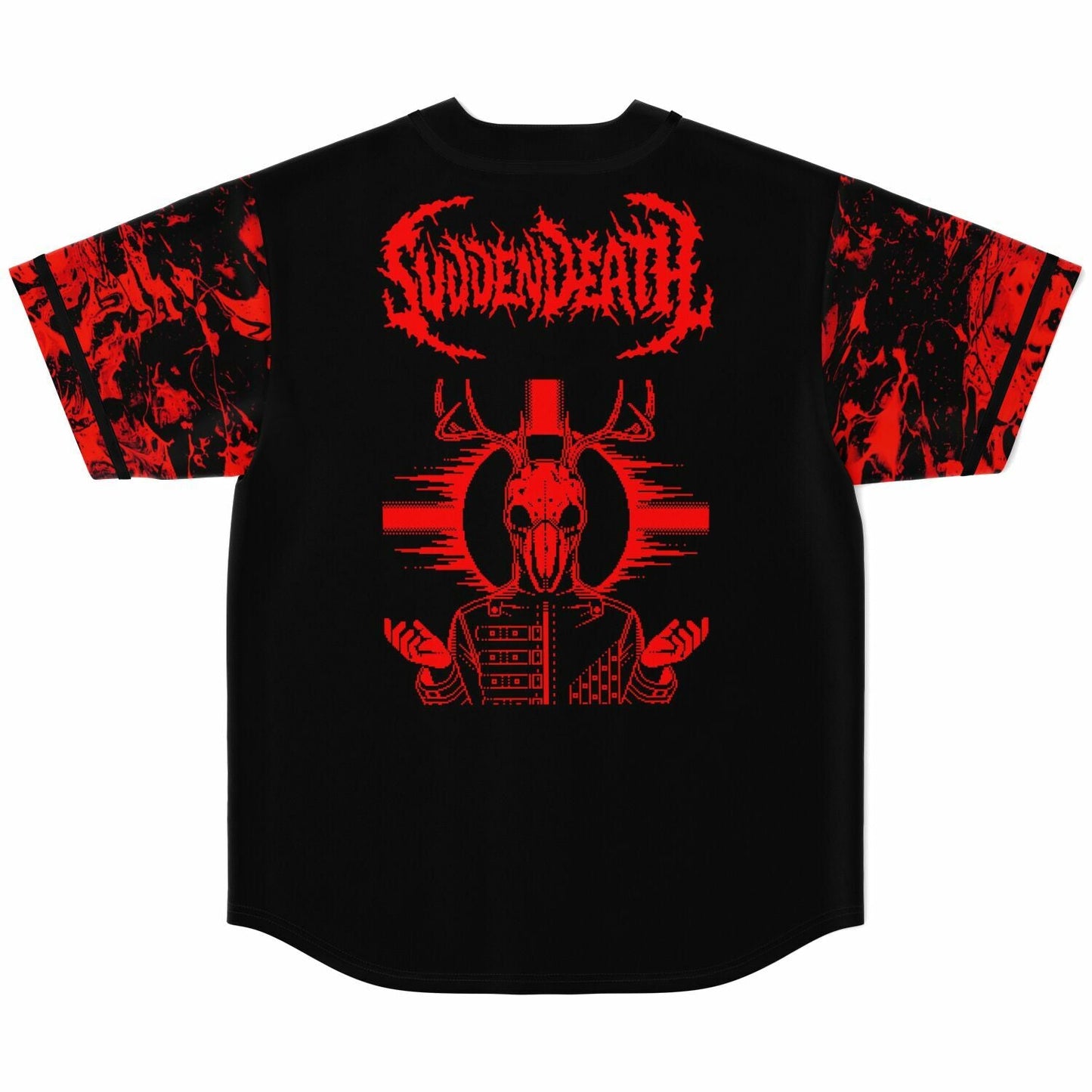 SVDDEN DEATH Black Body Antlered Deer Rave Baseball Jersey