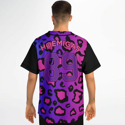 Purple Pink Leopard Rave Baseball Jersey