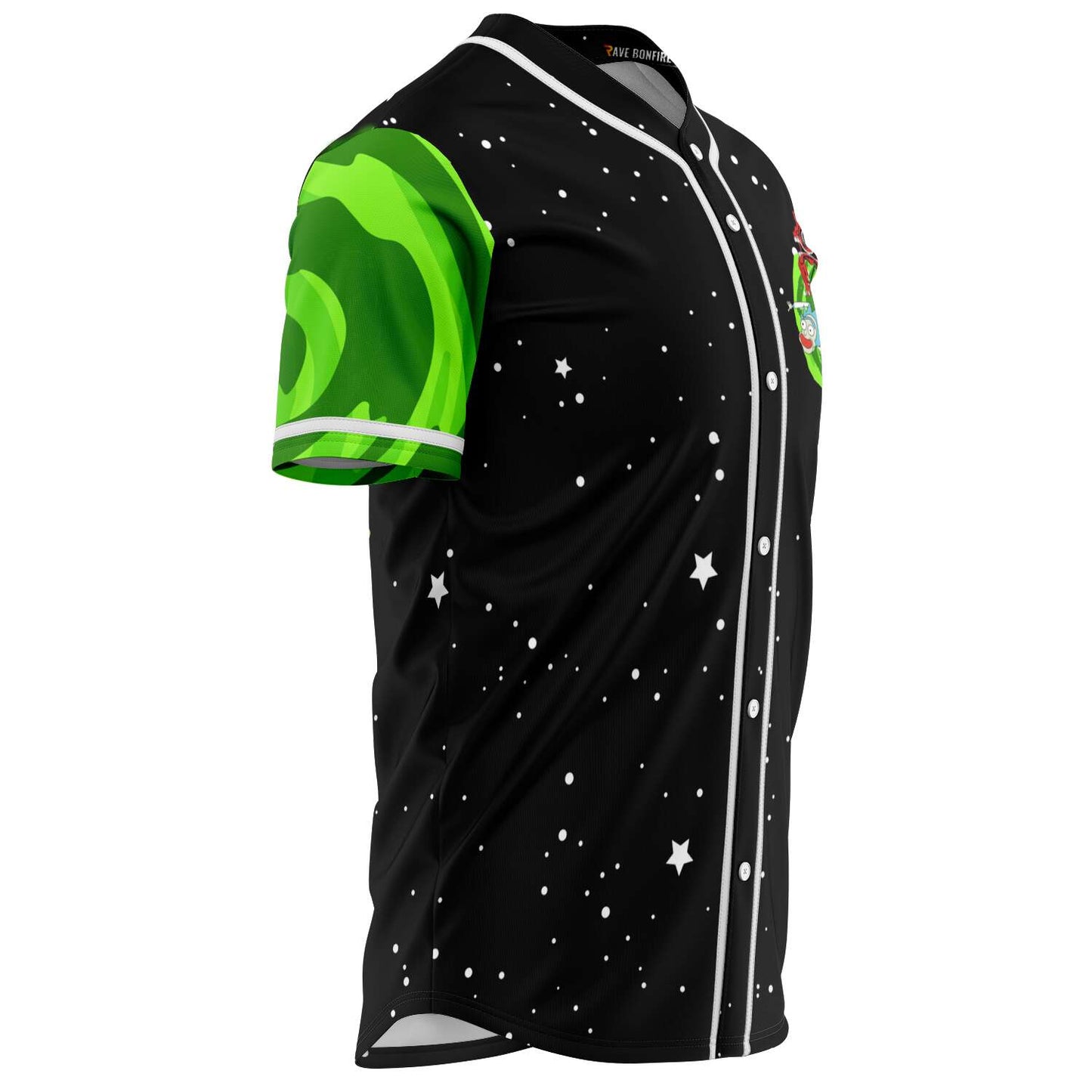 Black Green Portal Rave Baseball Jersey
