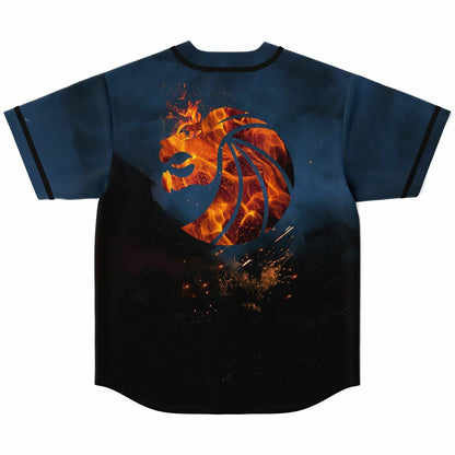 Smoky Blue Flaming Heart Rave Baseball Jersey