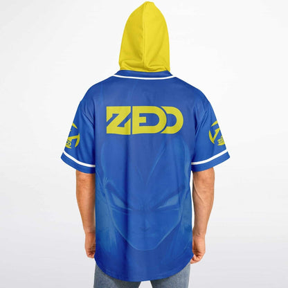 Zedd Royal Blue Yellow Saiyan Rave Hooded Baseball Jersey