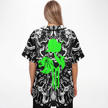 Black Liquid Marbled Rave Baseball Jersey