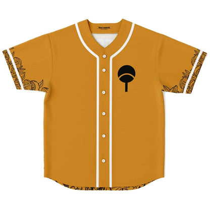 Burnt Orange Black Uchiha Rave Baseball Jersey