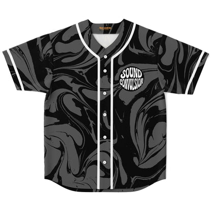 Sound Convulsion Black Gray Bubble Letter Rave Baseball Jersey