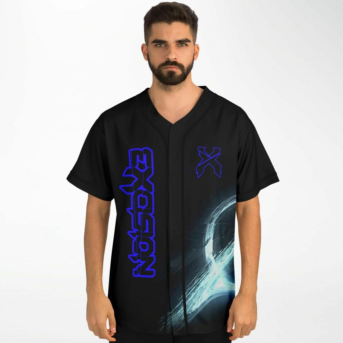 Excision Black Glowing Energy Rave Baseball Jersey
