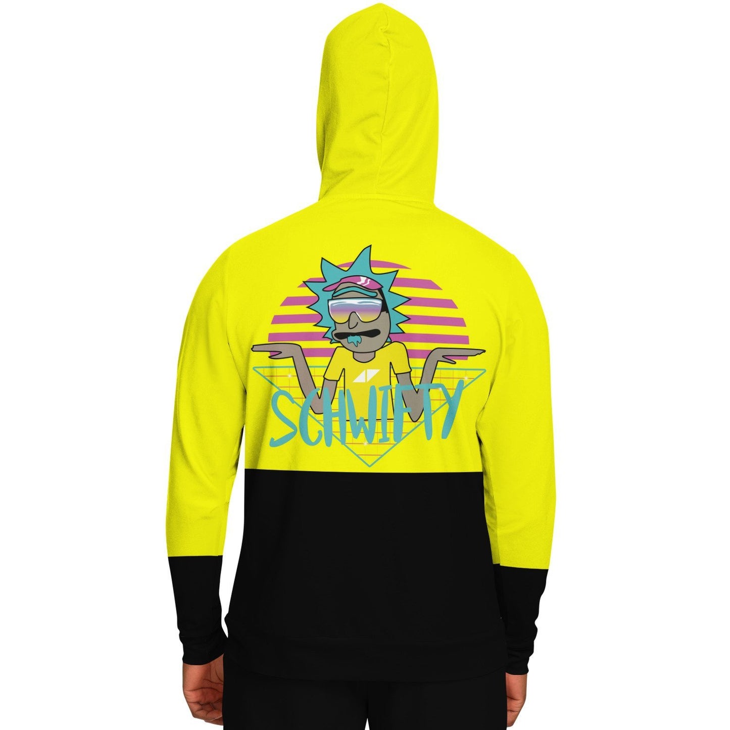 Get Schwifty Retrowave Yellow Rave Hoodie