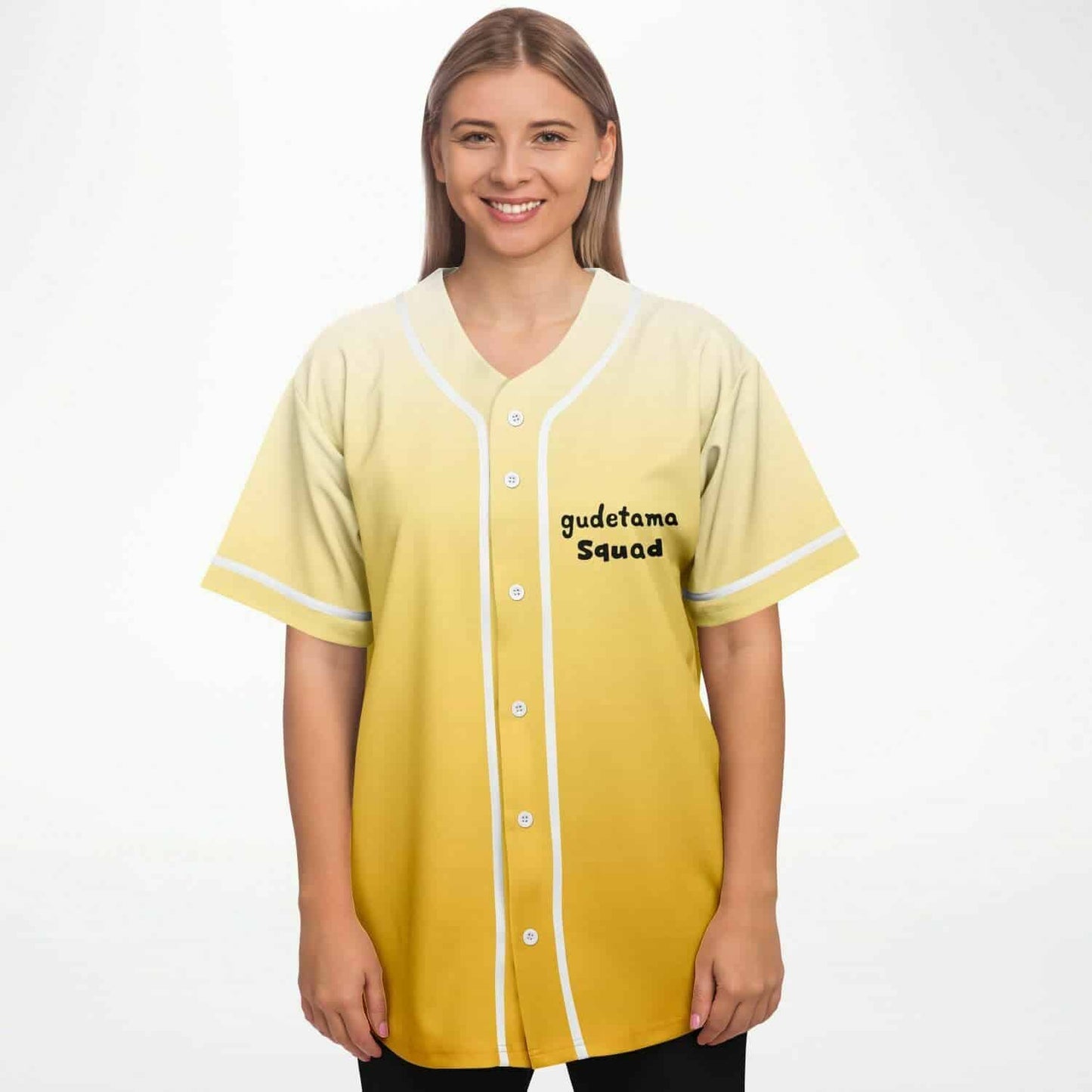 Pale Yellow Plain Gradient Rave Baseball Jersey