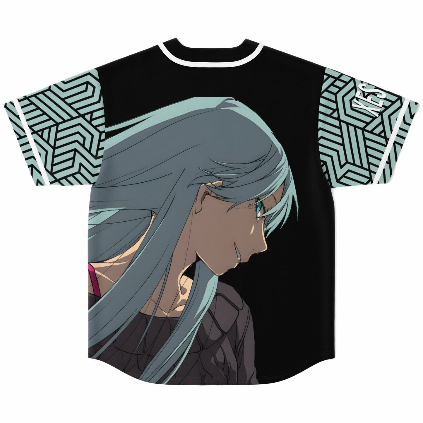 Black Anime Girl Rave Baseball Jersey