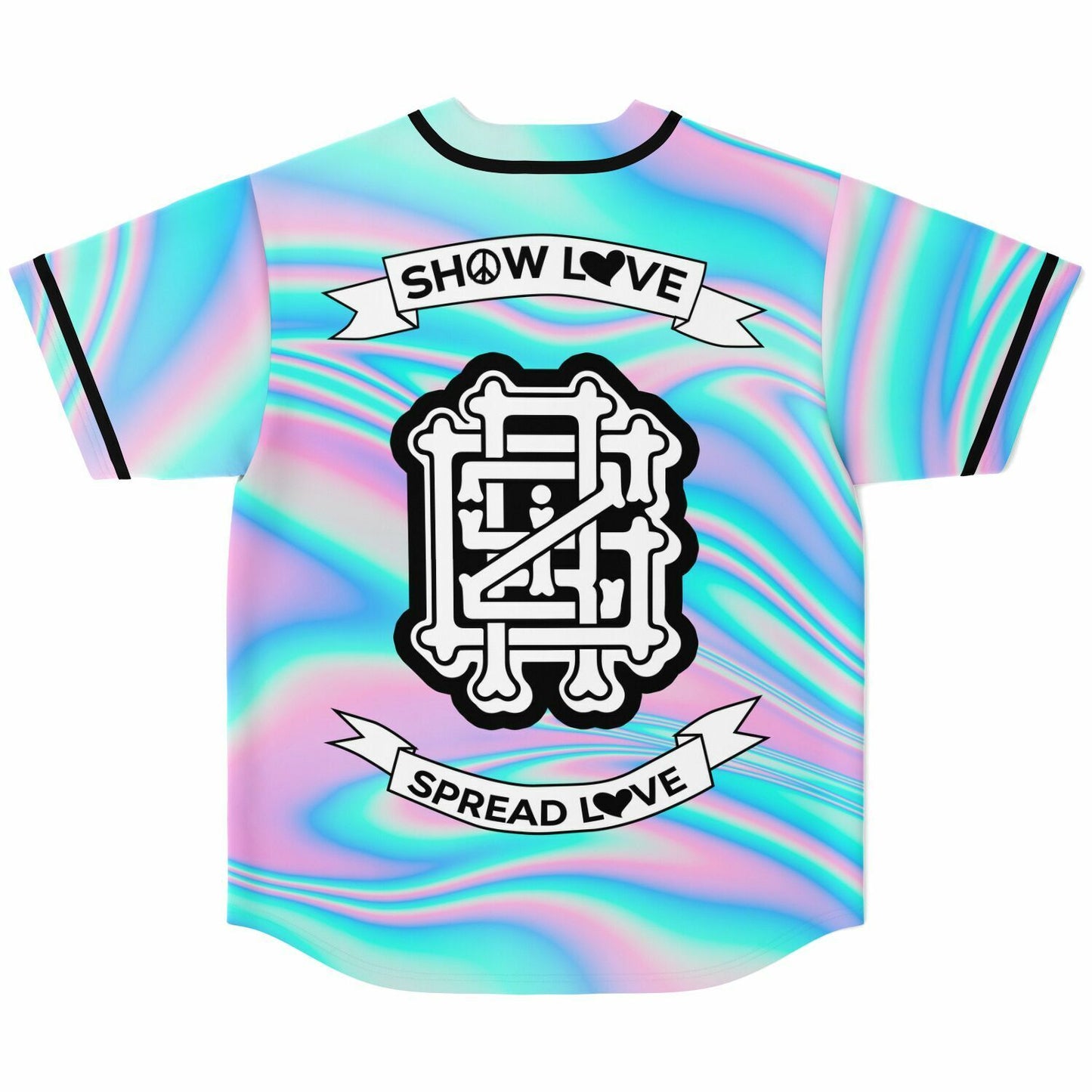Pastel Holographic Iridescent Liquid Rave Baseball Jersey