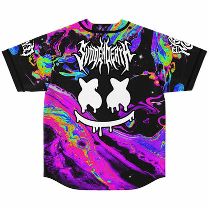 SVDDEN DEATH Black Psychedelic Oil Rave Baseball Jersey