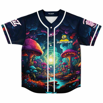 Subtronics Deep Navy Psychedelic Glowing Rave Baseball Jersey