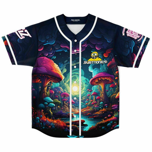 Subtronics Deep Navy Psychedelic Glowing Rave Baseball Jersey