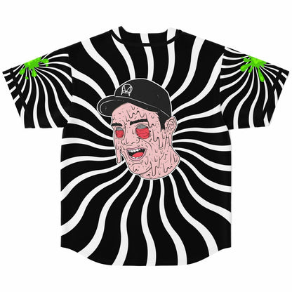 Getter Black White Spiral Optical Rave Baseball Jersey