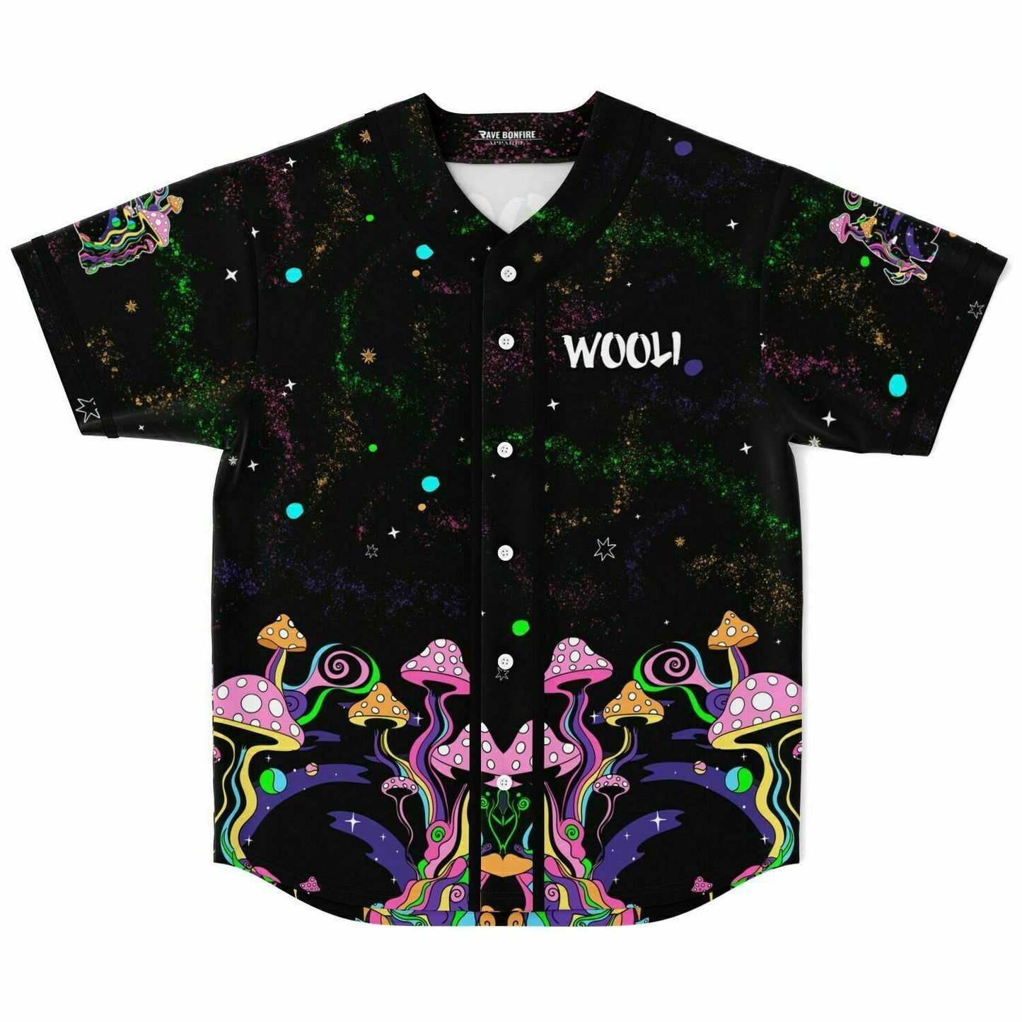 Wooli Black Galaxy Cosmic Starfield Rave Baseball Jersey