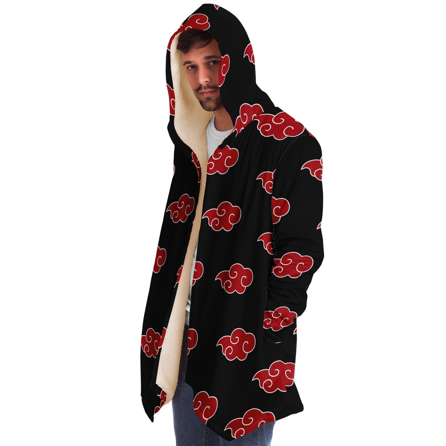 Black Repeating Red Rave Cloak