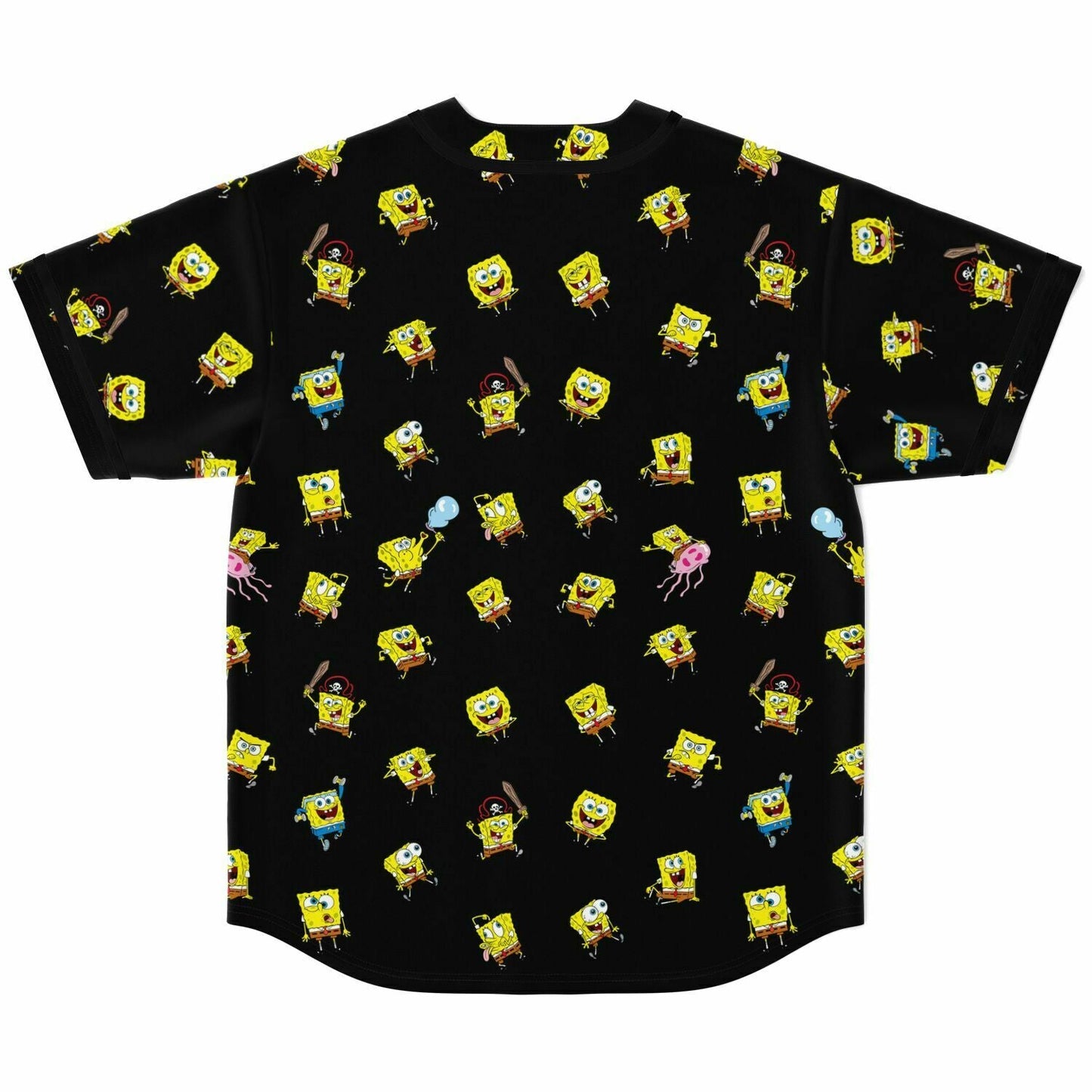 Black Repeating Tossed Rave Baseball Jersey