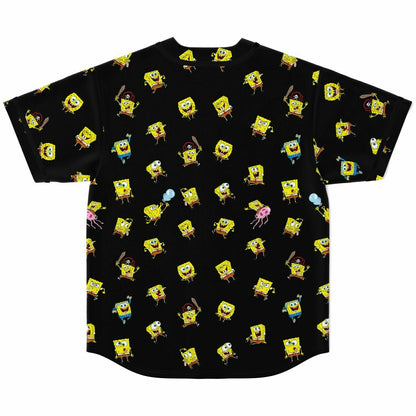 Black Repeating Tossed Rave Baseball Jersey