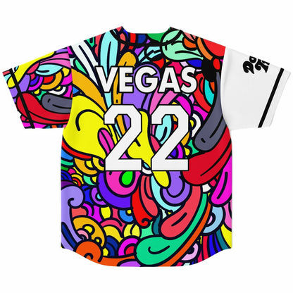 White Abstract Psychedelic Rave Baseball Jersey