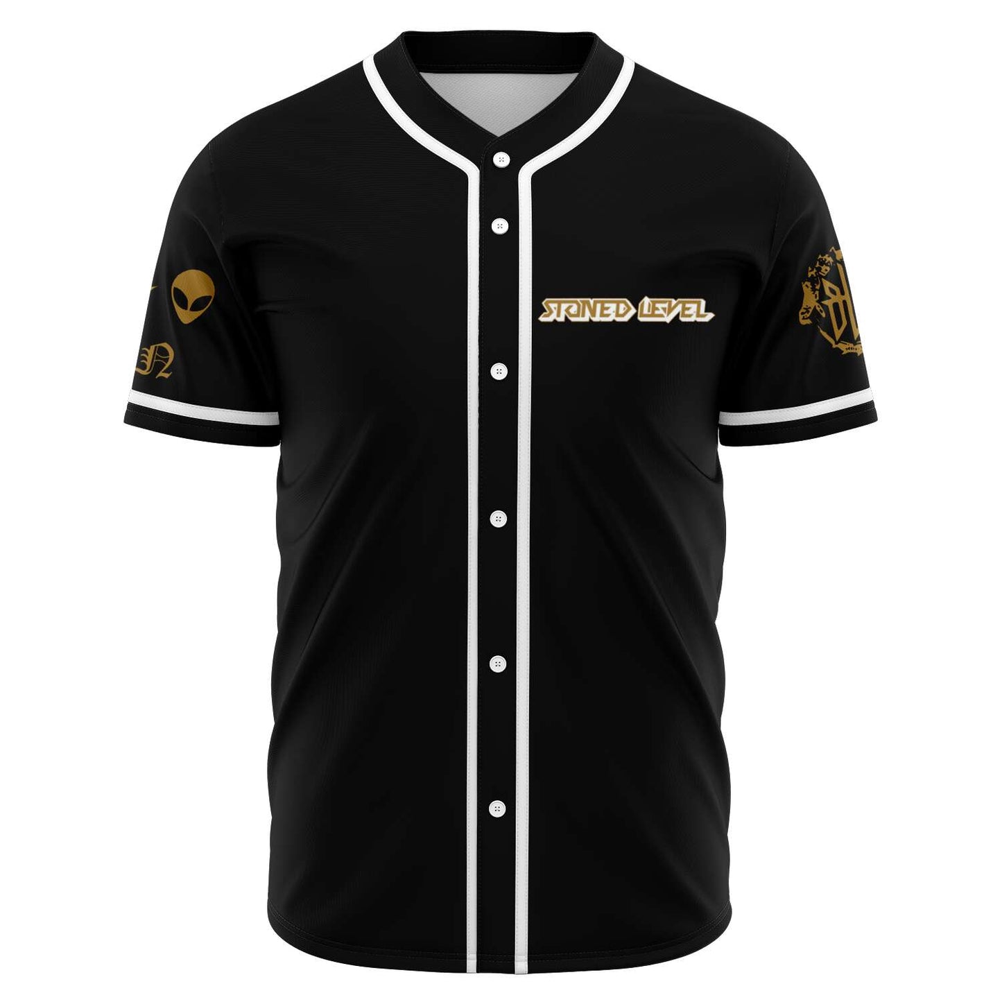 Black Meditating Alien Rave Baseball Jersey
