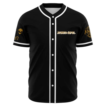 Black Meditating Alien Rave Baseball Jersey