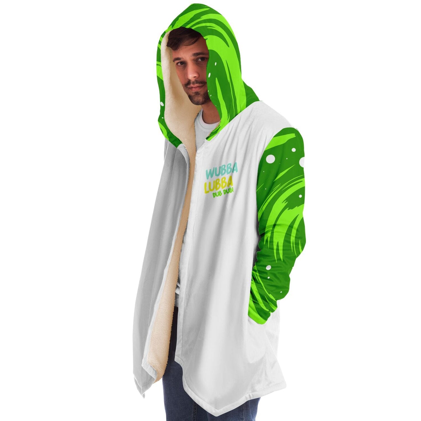 White Body Green Portal Rave Cloak