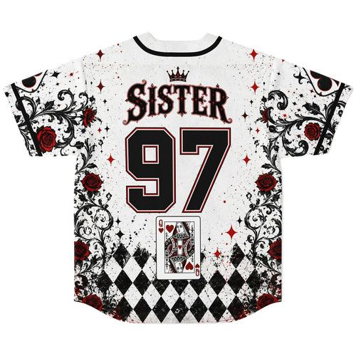 White Queen Hearts Rave Baseball Jersey
