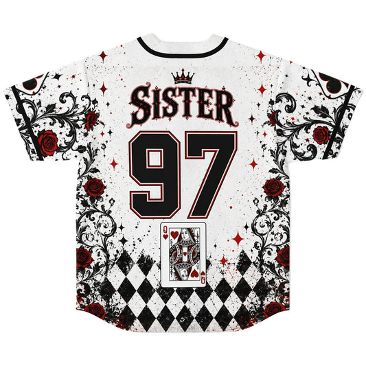 White Queen Hearts Rave Baseball Jersey