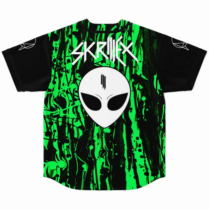Skrillex Black Neon Green Rave Baseball Jersey