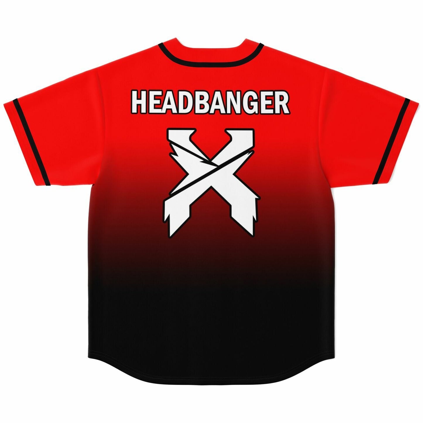 Excision Red Black Crossed X Rave Baseball Jersey